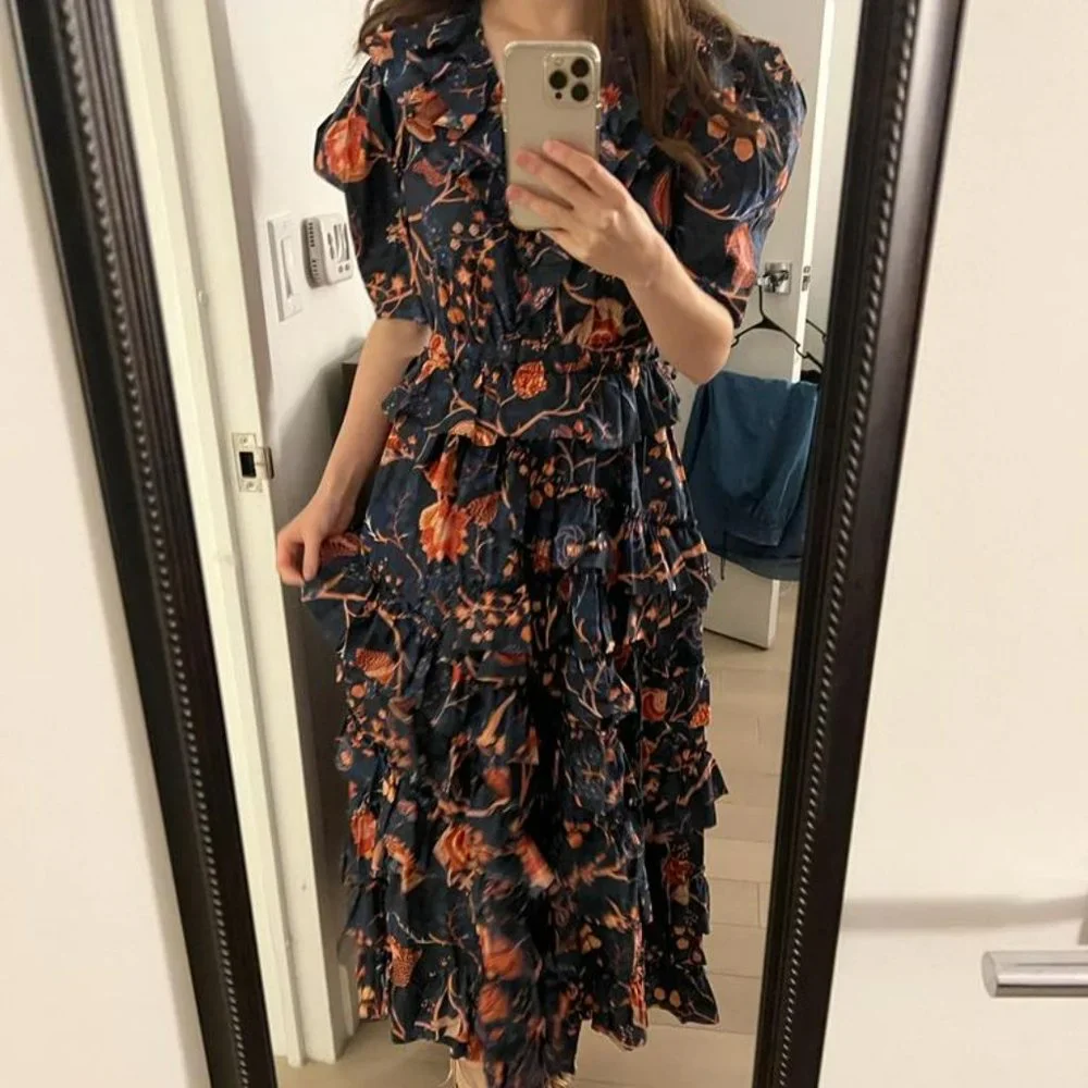 Ulla Johnson Aurora Ruffled Cotton Dress - Picture 6 of 6